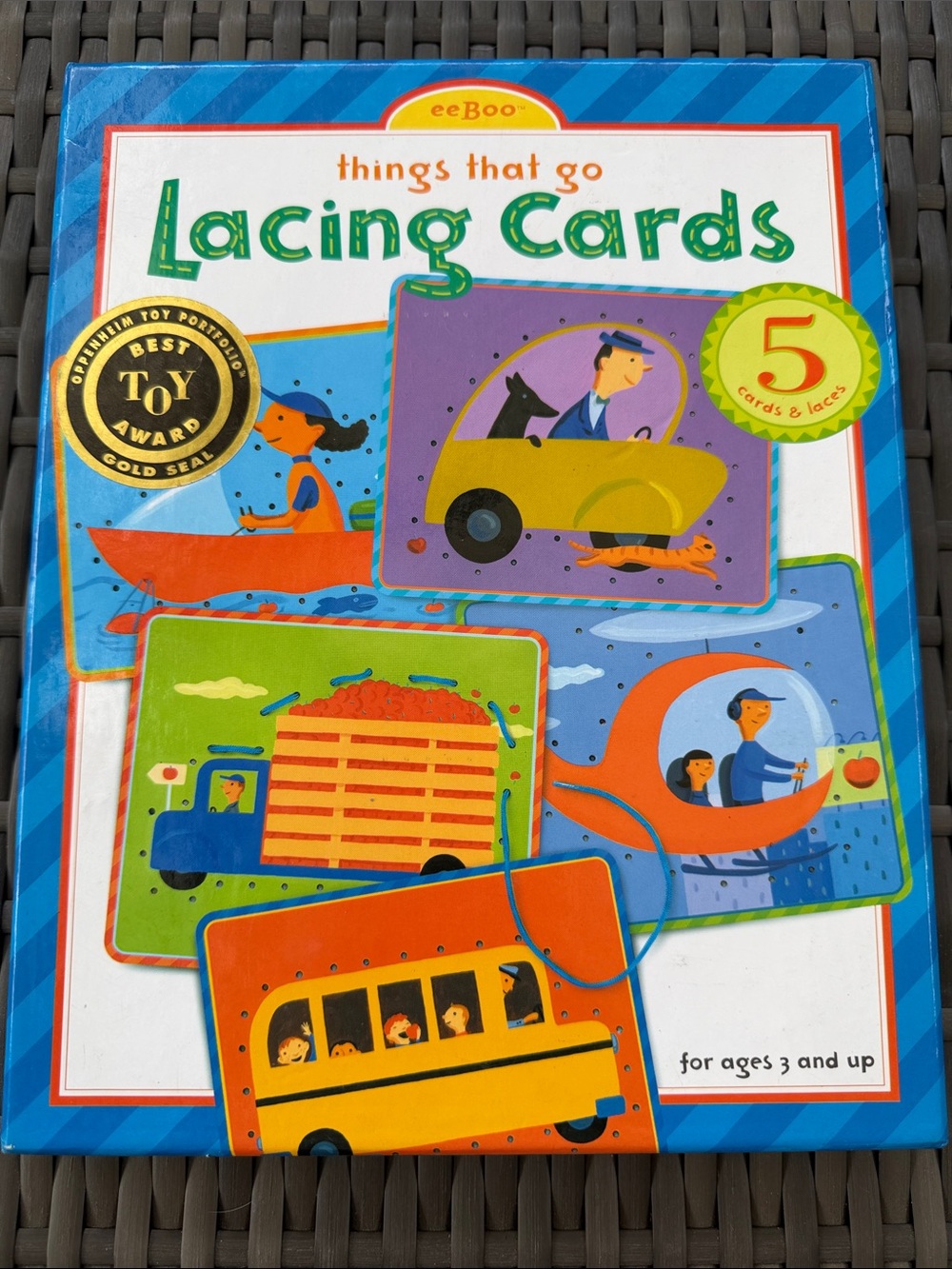 Things That Go Lacing Cards - Blue/Green/Orange Set